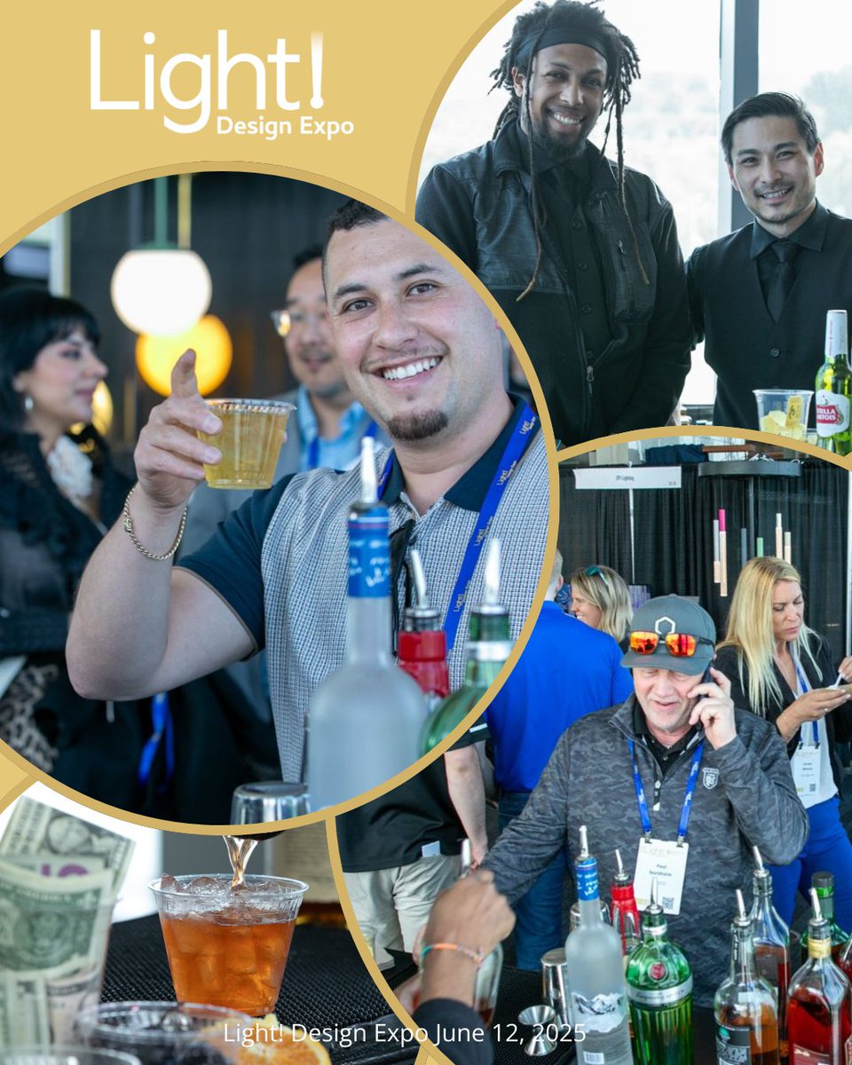 Enjoy three top-shelf no-host bars open from 3:00 PM to 8:00 PM. Pre-purchase your drink tickets in advance! Cheers! 🥂 #LightDesignExpo #Cheers #EventDetails 
Purchase Them Now: zurl.co/Tnyre 
Eventbrite fees for drink tickets are paid for by Light! Design Expo!