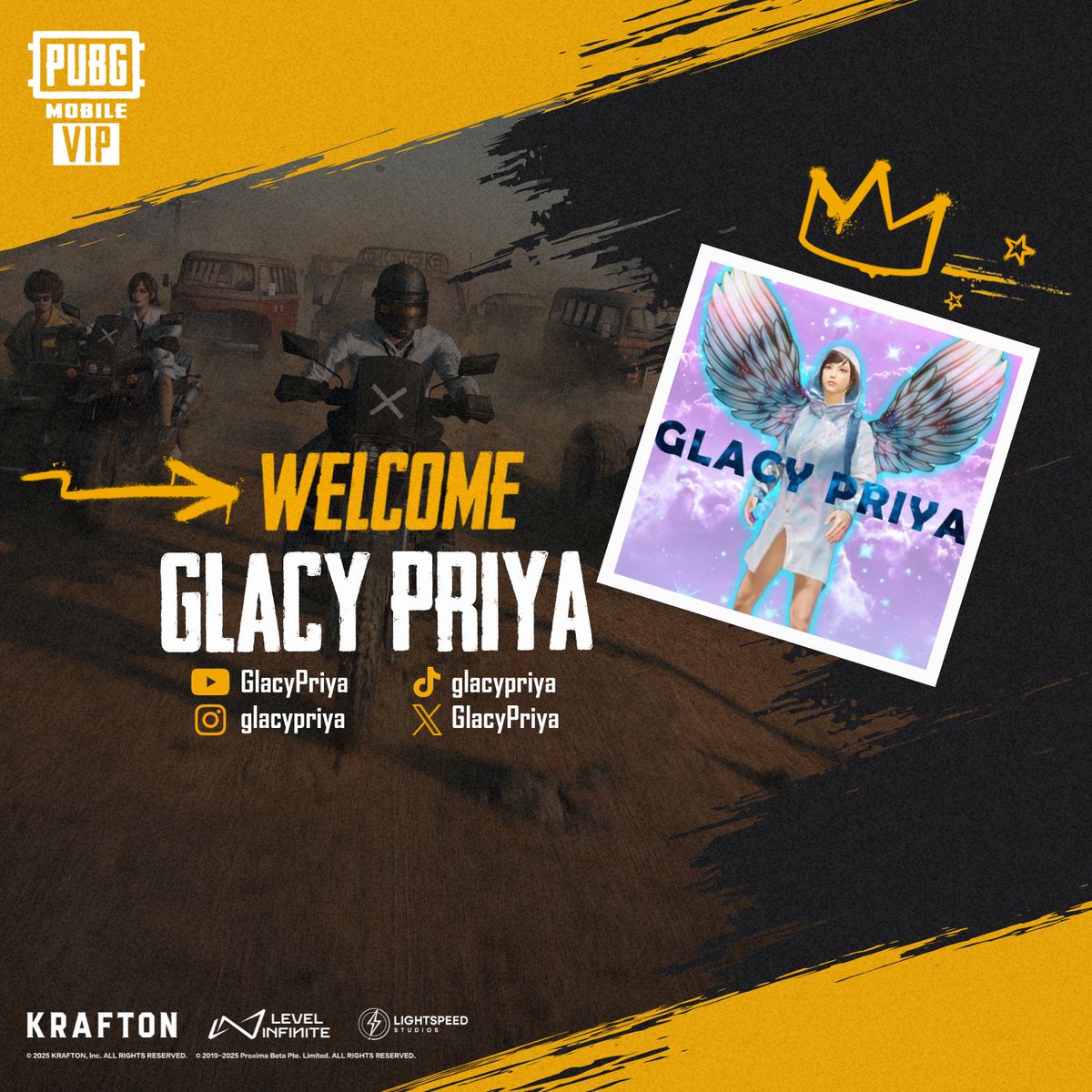 PUBGMOBILE_NA_'s tweet photo. Congratulations &amp; Welcome to our newest #PUBGMVIP @GlacyPriya, LV92, &amp; @khalieda258!!🥳 https://t.co/AMZForthX2