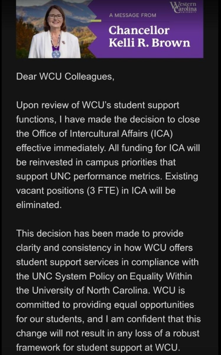 UPDATE: The Chancellor just decided to CLOSE DOWN the Office of Intercultural Affairs effective IMMEDIATELY.