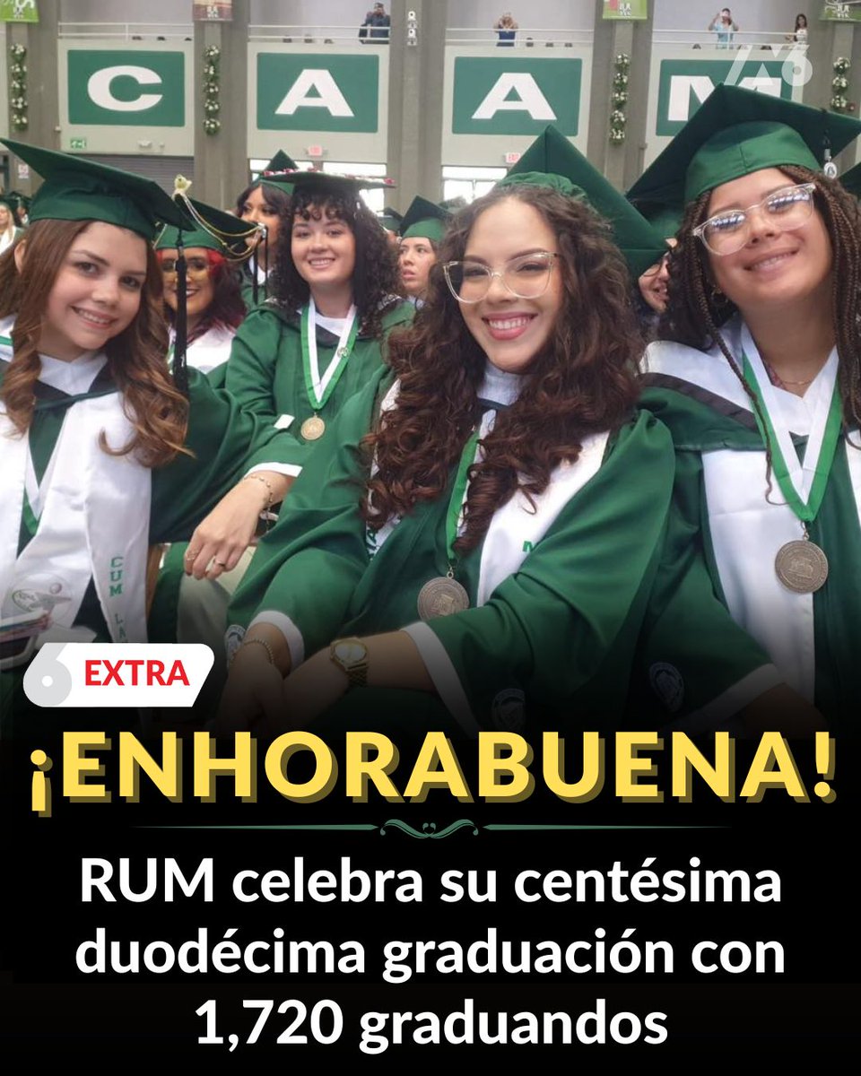 🎓🎉 🇵🇷¡FELICIDADES! RUM celebra su centésima duodécima graduación con 1,720 graduandos

El Recinto Universitario de Mayagüez (<a href="/UPR_Oficial/">UPR</a>) de la Universidad de Puerto Rico (UPR), celebró su centésima duodécima colación de grados, en la que un total de 1,720 estudiantes se