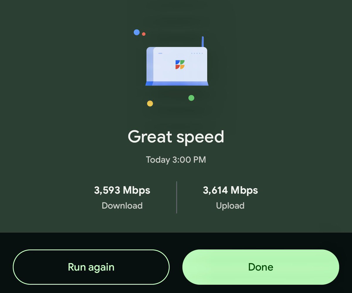 hammen's tweet photo. Google Fiber, not bad (router speed vs device speed). #googlefiber #chandleraz https://t.co/9SaIOdQyXB