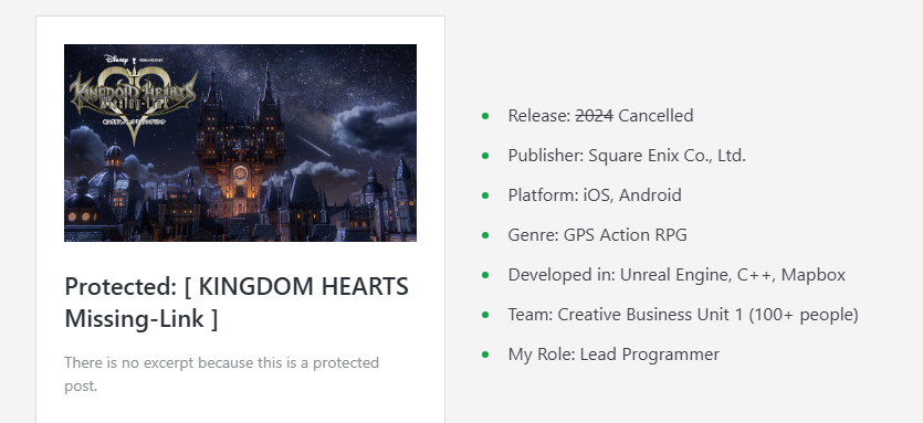The KH Missing Link Lead Programmer finally updated his portfolio for anyone that was still holding on to a shred of hope.