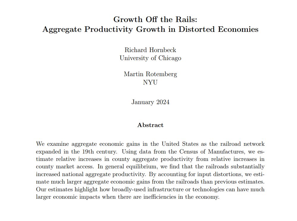 Nicholas Decker 🏳️🌈🌐🇺🇦 (@captgouda24) on Twitter photo How valuable was the railroad to American economic growth? Somewhere between not at all, and more than anything else. Let's learn about the railroad, and along the way, learn something about the meaning of counterfactuals! 1/ How valuable was the railroad to American economic growth? Somewhere between not at all, and more than anything else. Let's learn about the railroad, and along the way, learn something about the meaning of counterfactuals! 1/
