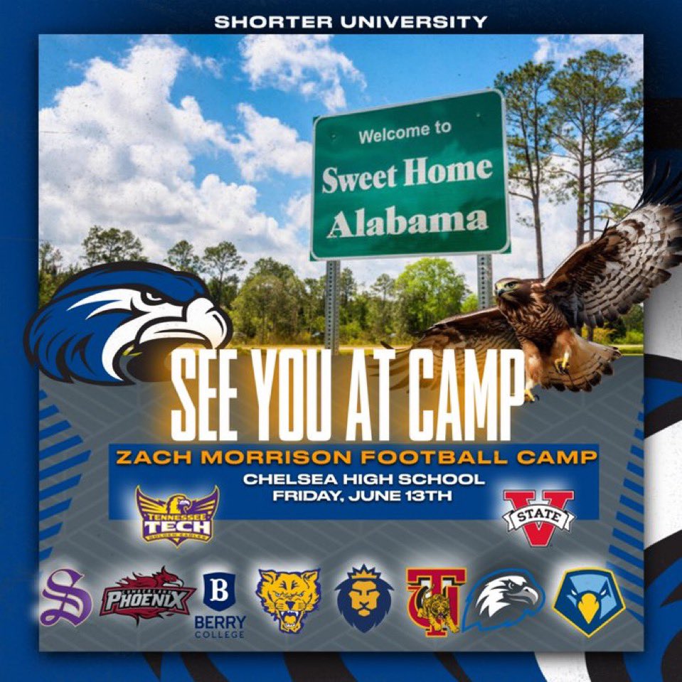 I will be attending the camp at Chelsea high school tomorrow ready to compete 💪🏾 <a href="/Shorter_FB/">Shorter Hawks Football</a> <a href="/coachmorrison58/">Zach Morrison</a>