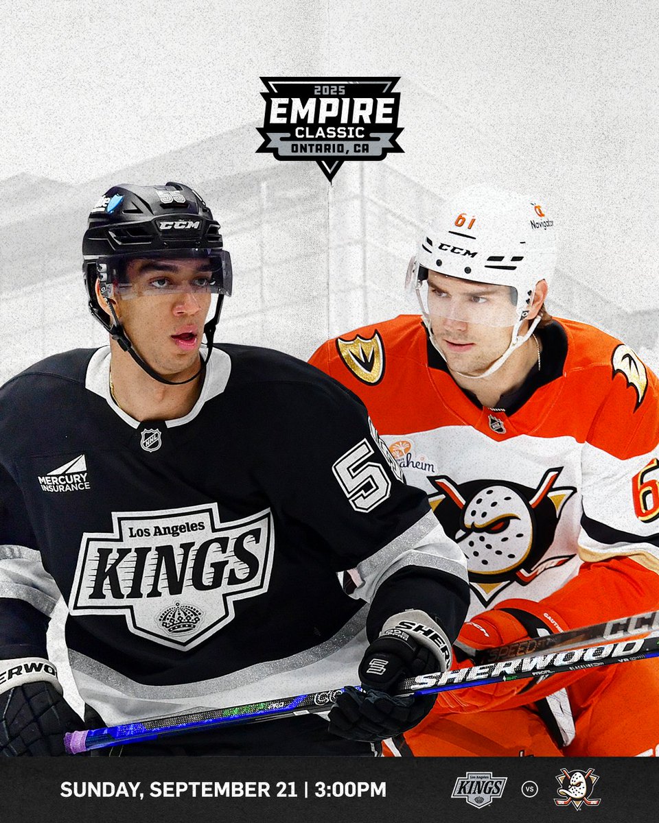 The Rivalry continues. The @lakings and @anaheimducks are facing off in an epic showdown at @toyota.arena on Sunday, September 21, 2025! You don't want to miss this! 🔥

🎟️ Grab your seats now: bit.ly/4kQBdva