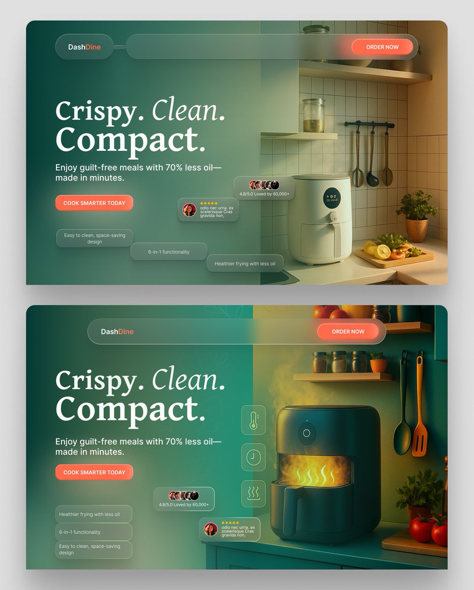 I tried the Apple ios26 "LiquidGlass" on my new design peeps.
Up or Down?

#DTC #Ecommerce #CRO #landingpage #figma