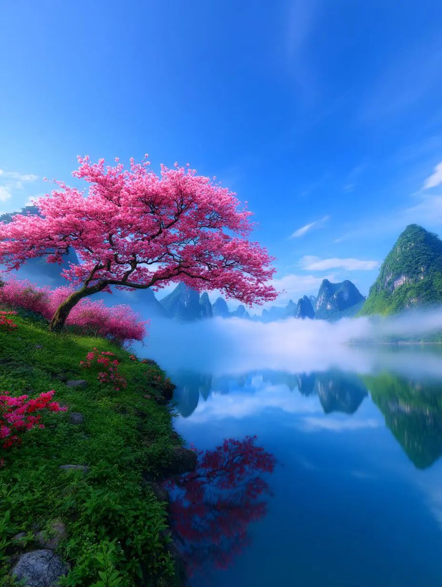 水光潋滟晴方好，山色空蒙雨亦奇。🌸