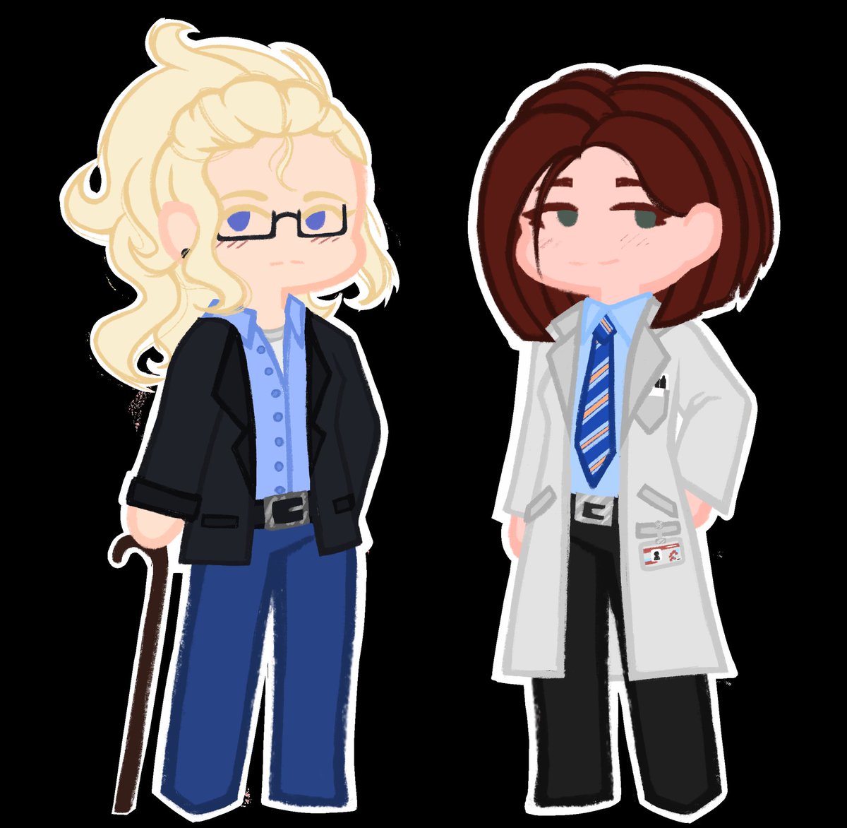 Friendship so good, it reminds you of that friendship from the doctor show from 2004 where everyone is gay.
So of course the next step is to draw you and your bestie as them.