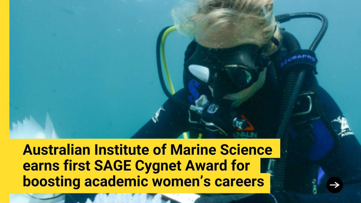 Queensland Science (@qldscience) on Twitter photo 👏 <a href="/aims_gov_au/">Australian Institute of Marine Science</a> has earned their first SAGE Cygnet Award for their efforts to improve uptake & perception of flexibility options among all genders. The award celebrates institutions that make progress towards gender equity, diversity & inclusion: tinyurl.com/jw5au3j9 👏 <a href="/aims_gov_au/">Australian Institute of Marine Science</a> has earned their first SAGE Cygnet Award for their efforts to improve uptake & perception of flexibility options among all genders. The award celebrates institutions that make progress towards gender equity, diversity & inclusion: tinyurl.com/jw5au3j9