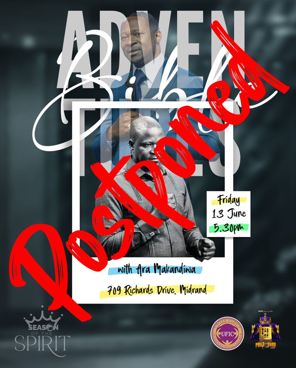 Please be notified that our Bible Adventure Service has been postponed.  See you all for our Sunday Service.