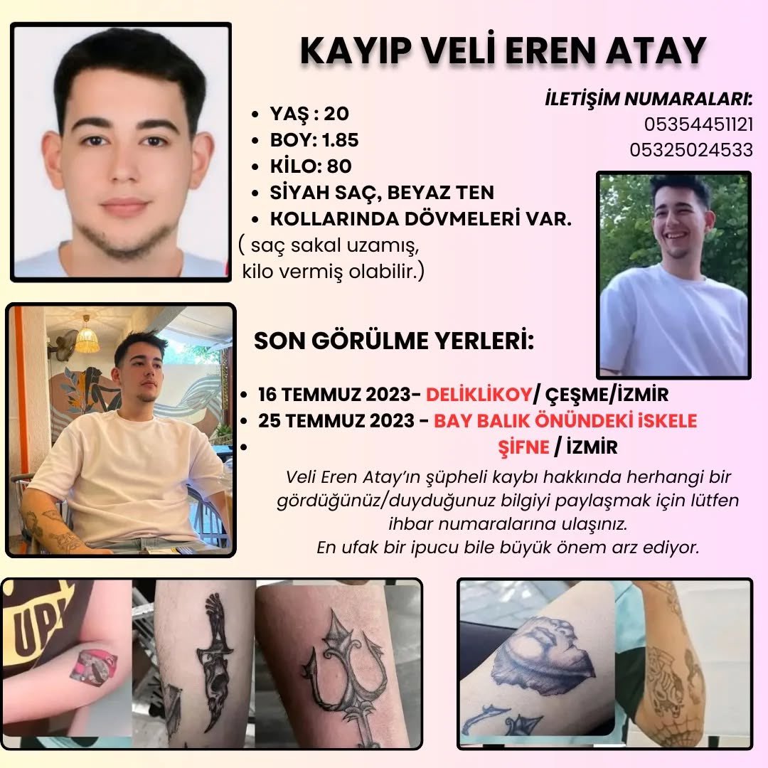 KAYIP İLANI GÖRMEZDEN GELMEYİN!
Veli Eren 2 yıldır kayıp ve hâlâ bulunamadı. Ailesi kamuoyu oluşturmak istiyorlarmış taga destek olup yayar mısınız?
#VeliErenNerede