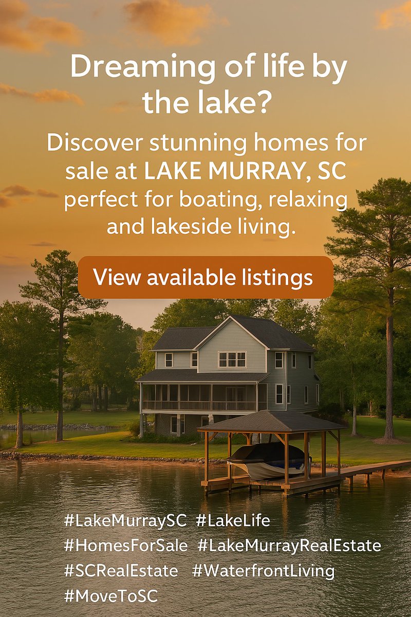 scbrs_'s tweet photo. 📲 View available listings: https://t.co/493jXtdFEM
🏡 Discover stunning homes for sale at Lake Murray, SC — perfect for boating, relaxing, and lakeside living.
#LakeMurraySC #LakeLife #HomesForSale #LakeMurrayRealEstate #SCRealEstate #WaterfrontLiving #MoveToSC https://t.co/j7AcDDqmli