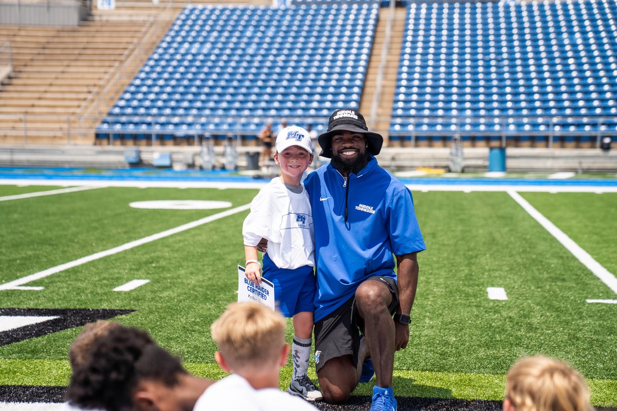 Middle Tennessee Football (@mt_fb) on Twitter photo Great energy and a lot of smiles at the <a href="/CoachDerekMason/">Derek Mason</a> youth camp this week!
#BoroBuiltMiddleMade Great energy and a lot of smiles at the <a href="/CoachDerekMason/">Derek Mason</a> youth camp this week!
#BoroBuiltMiddleMade