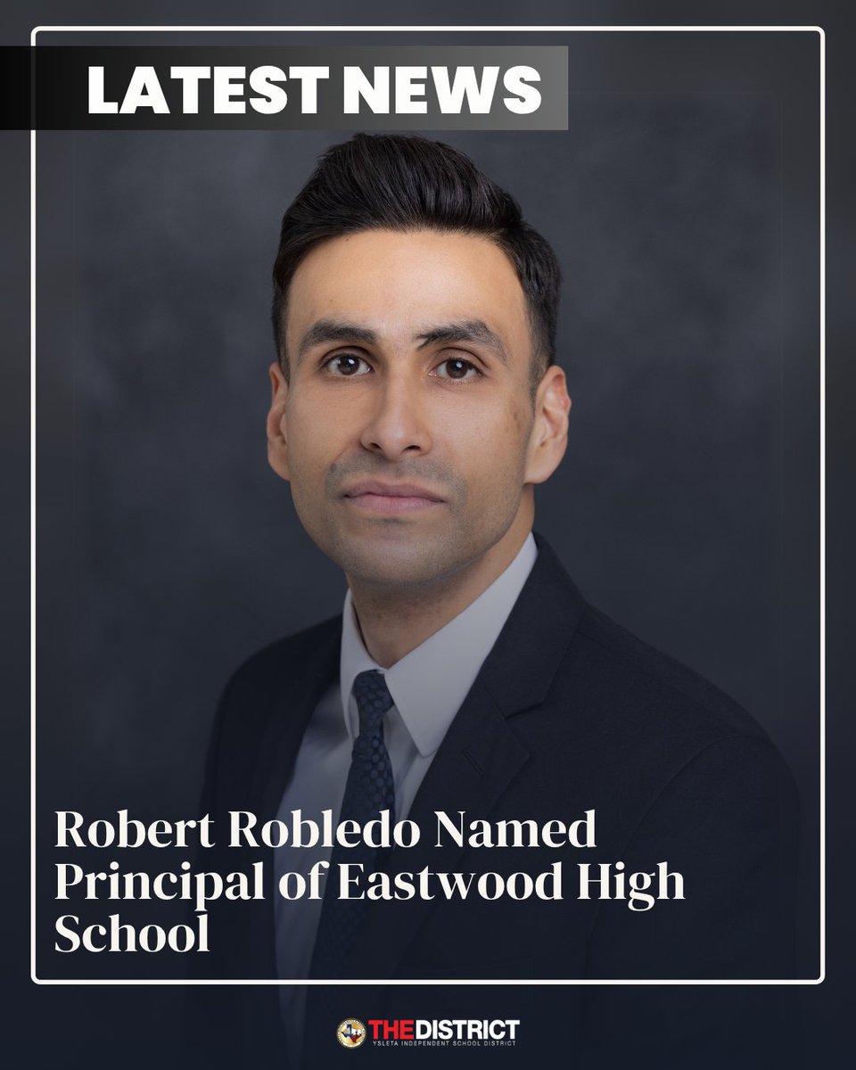 📢 NEW TROOPER ALERT!! 🫡 Please join #THEDISTRICT in congratulating Robert Robledo on being named the new principal at Eastwood HS!! 👏👏👏 He’s no stranger to the community, having served the past 3 years as Eastwood Knolls IS principal. Excited to see him lead the way! 🙌