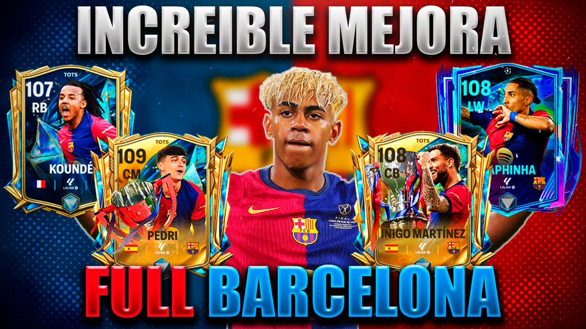 Ya esta subido mi nuevo video mejorando y actualizando el FULL BARCELONA ACTUAL💙❤️

Llegamos a 113 de GRL y sacamos muchas cartas con fragmento🔝

Video:youtu.be/Ki6QYYrvnvk?si…

Vayan a dejar su like👍