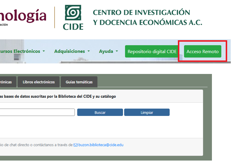 BibliotecaCIDE's tweet image. 📢 Recuerda que si eres usuario interno, y estás lejos de la institución, para consultar los recursos electrónicos suscritos por la biblioteca debes acceder vía remoto aquí: orion.cide.edu/login
¡Aprovecha todo lo que la #BibliotecaCIDE tiene para ti, estés donde estés!