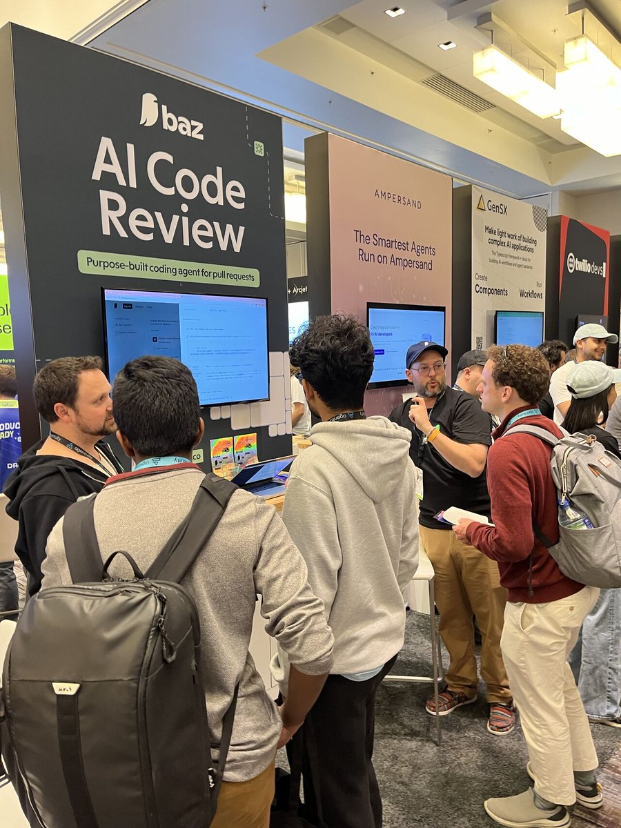 baz (@baz_scm) on Twitter photo Last time we were in SF, AI code review felt niche.
This time? It’s the next big thing.
📸 After 150+ convos at <a href="/aiDotEngineer/">AI Engineer</a>’s World Fair, it’s clear: teams are overwhelmed by generated code, and they’re searching for ways to review it faster, safer, and with more confidence. Last time we were in SF, AI code review felt niche.
This time? It’s the next big thing.
📸 After 150+ convos at <a href="/aiDotEngineer/">AI Engineer</a>’s World Fair, it’s clear: teams are overwhelmed by generated code, and they’re searching for ways to review it faster, safer, and with more confidence.