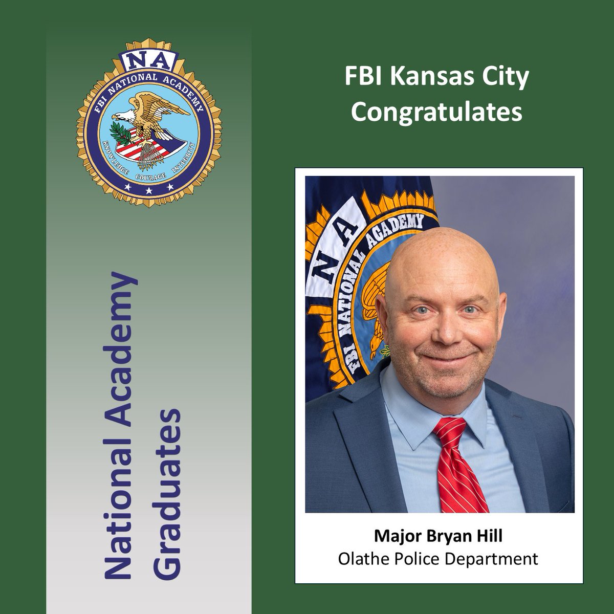 FBI Kansas City (@fbikansascity) on Twitter photo The FBI congratulates the following graduates from the FBI's National Academy Session 294! The program brings together law enforcement executives to strengthen partnerships and enhance their leadership skills. <a href="/SheriffClayCo/">Clay County, Missouri Sheriff</a> <a href="/PlatteCoSheriff/">Platte Co Sheriff</a> <a href="/Topeka_Police/">Topeka Police Department</a> <a href="/OlathePolice/">Olathe Police</a> The FBI congratulates the following graduates from the FBI's National Academy Session 294! The program brings together law enforcement executives to strengthen partnerships and enhance their leadership skills. <a href="/SheriffClayCo/">Clay County, Missouri Sheriff</a> <a href="/PlatteCoSheriff/">Platte Co Sheriff</a> <a href="/Topeka_Police/">Topeka Police Department</a> <a href="/OlathePolice/">Olathe Police</a>