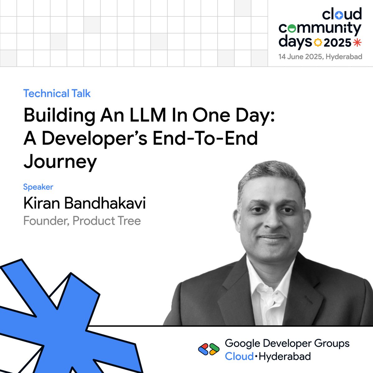 📢 Meet our next speaker Mr. Kiran Bandhakavi, Founder at Product Tree.

Topic: Building a LLM in One Day, A Developer’s Journey

From dataset to deployment, learn how to build a full-stack LLM using Google Cloud in just 1 day!✨

🗓️ June 14 📍 HICC, Novotel
#GCCDHyderabad #GenAI