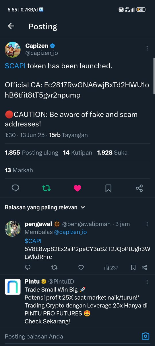 TyaKomar's tweet photo. @capizen_io Donee $CAPI

FZp4rz6xXkWDaz9Dh1sbbRwpXUHi8n71G3PU4c1gDqDw https://t.co/fiy4ytGdYO