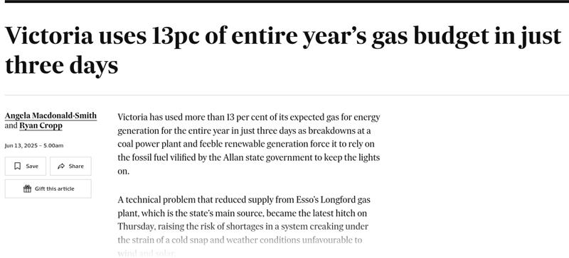 Dunkelfluate in Australia's second most populated state. 

But I guess we don't need nuclear 🤷