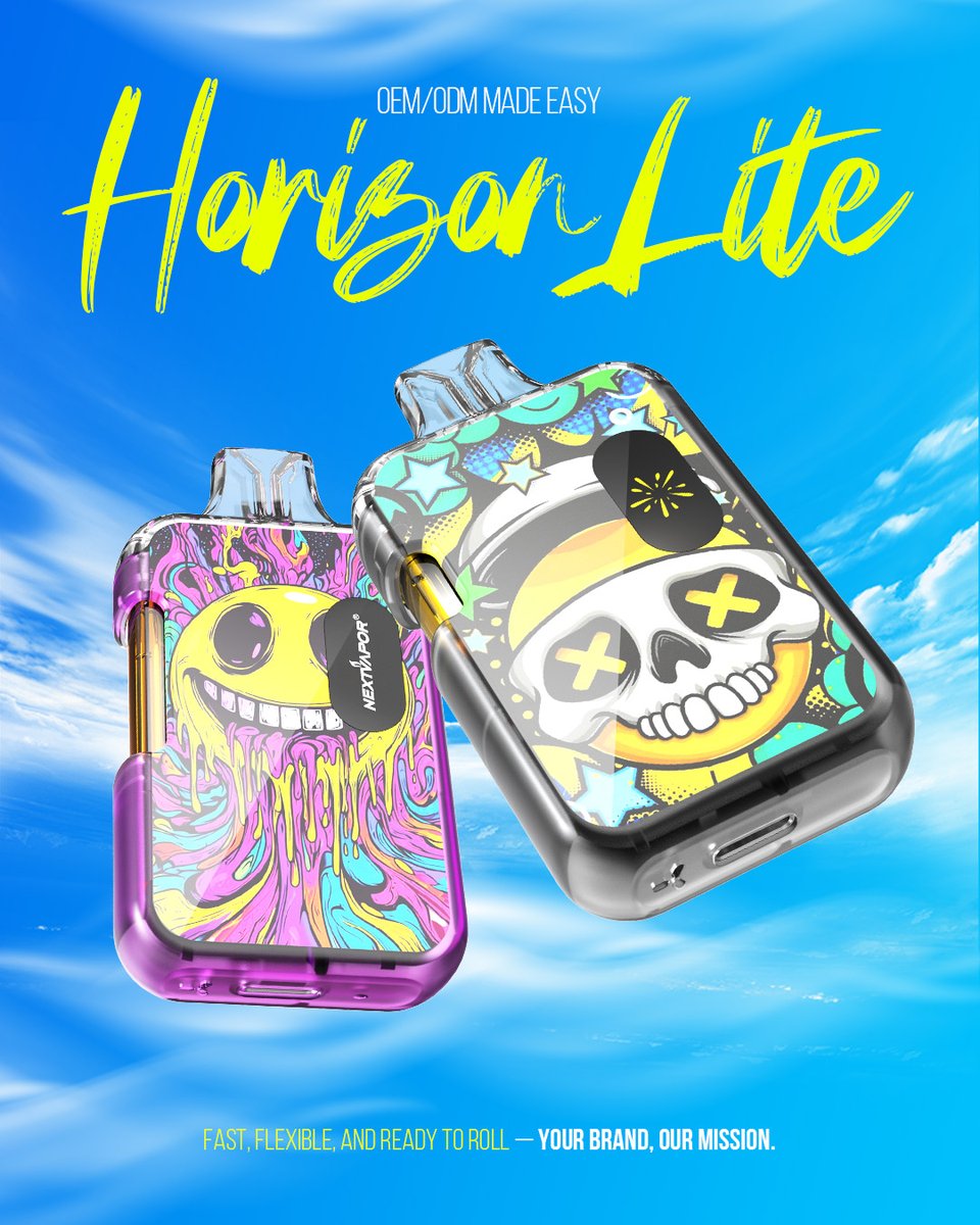 nextvaportech's tweet photo. Make it Lite. Make it Yours.
HorizonLite lets you customize body color and LED glow, so your device shines like your brand.
No limits. All style.
#HorizonLite #VapeYourBrand #CustomDevice #Nextvapor https://t.co/psZlc71nLE