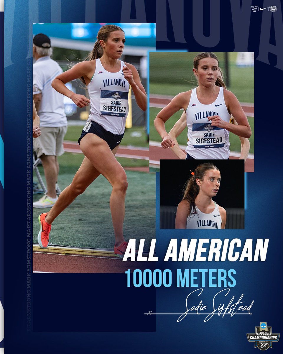 Sadie Sigfstead is the second runner in school history with multiple career All-America honors in women's 10K! This is her 3rd career All-America honor overall! #NCAATF #GoNova 🔵⚪️✌️