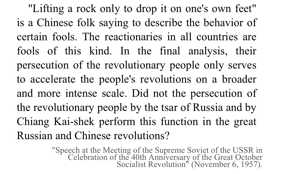 The Zionist entity occupying Palestine has illegally and stupidly attacked Iran. A reminder from Chairman Mao. As imperialism and reaction declines, it becomes ever more vicious, lashing out in all directions.