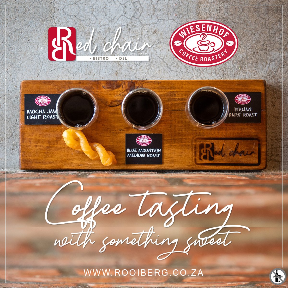 ☕ Coffee Tasting at Rooiberg Red Chair Bistro &amp; Deli...Get ready for a flavourful journey!
Our barista will treat you to all 3 of our signature coffees — perfectly paired with something sweet on the side. #RooibergWinery #RedChairBistro #CoffeeTasting