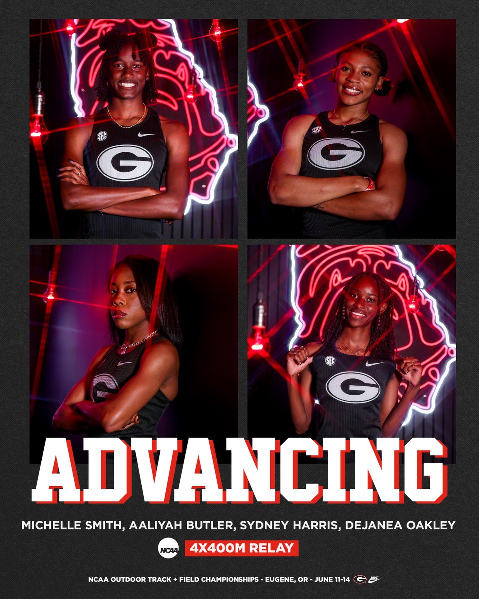 Start the day with a🏆, end the day with a qualifier 💥

The #Dawgs took control of the third heat in the 4x400m relay &amp; clocked a 3:26.89 to advance to Saturday's final (11:21pmET). 

#GoDawgs | #NCAATF
