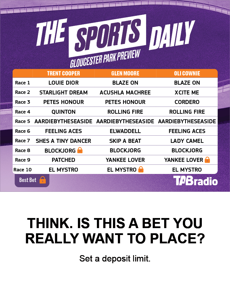 TABradio (@tabradio) on Twitter photo Gloucester Park Preview
<a href="/GloucesterPark/">Gloucester Park</a> | <a href="/RacingWAHarness/">Racing WA - Harness</a>
<a href="/TAB_touch/">TABtouch</a> Markets 👉 bit.ly/3Tr1eoY Gloucester Park Preview
<a href="/GloucesterPark/">Gloucester Park</a> | <a href="/RacingWAHarness/">Racing WA - Harness</a>
<a href="/TAB_touch/">TABtouch</a> Markets 👉 bit.ly/3Tr1eoY