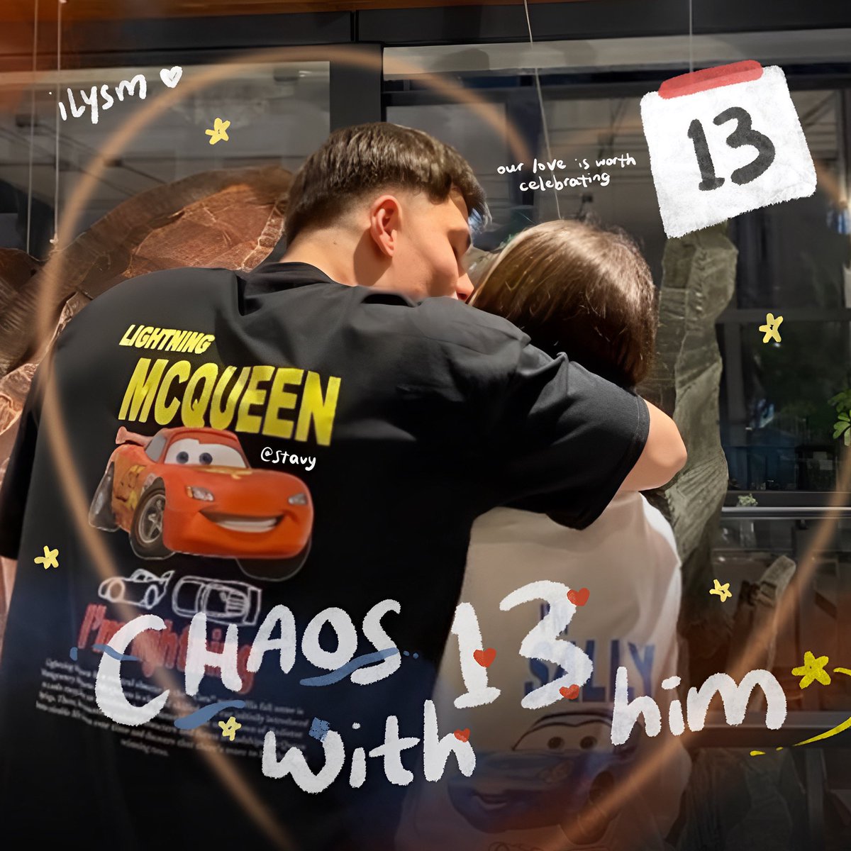 stauy's tweet image. HELP REPOST 🖤🏎️ thank you! 

{13} the cutest couple is celebrating another month filled with laughter &amp;amp; love #Chaos13WithHim 🤓 yuk ikutan~ ada 4 free layout 🫶🏻 

#zonauang