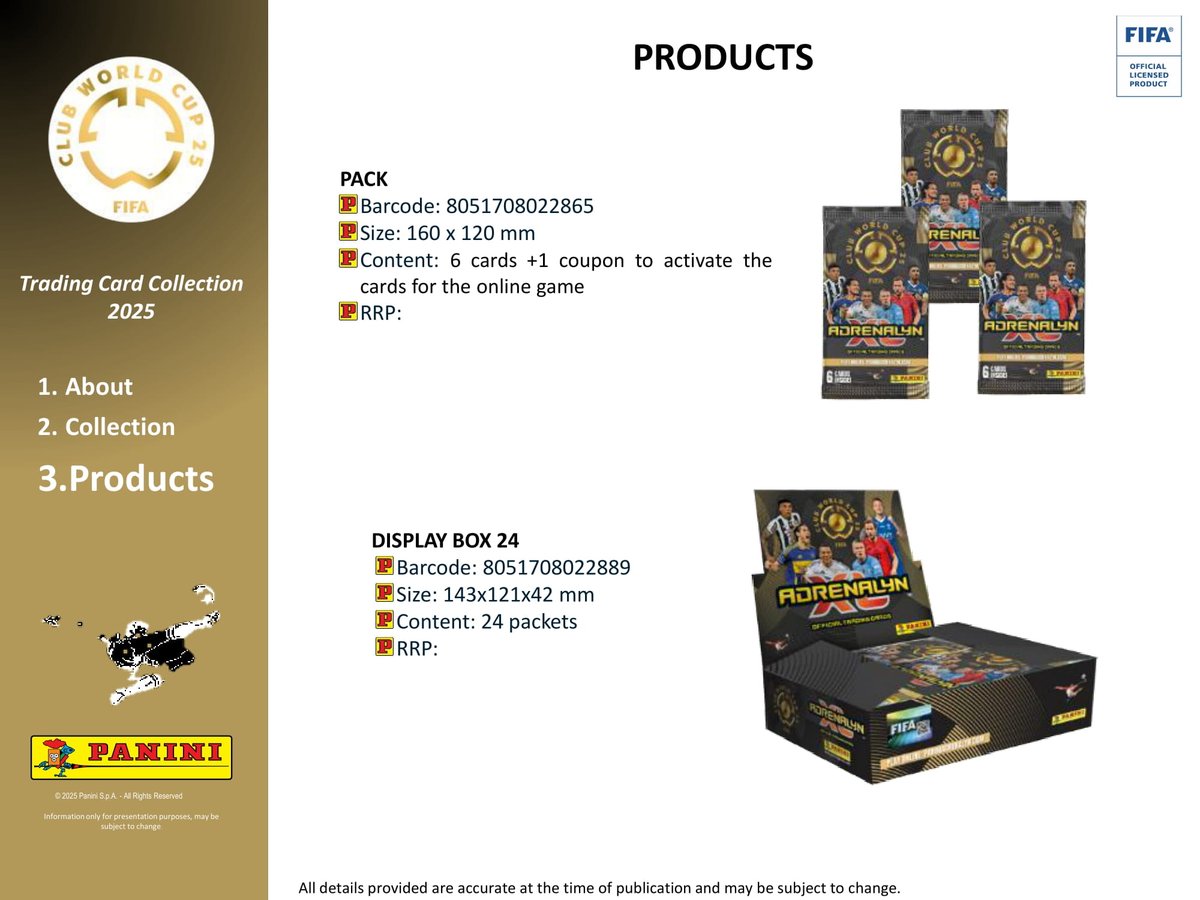 製品情報】 2025年7月以降 発売予定 ⚽PANINI ITALY FIFA Club World