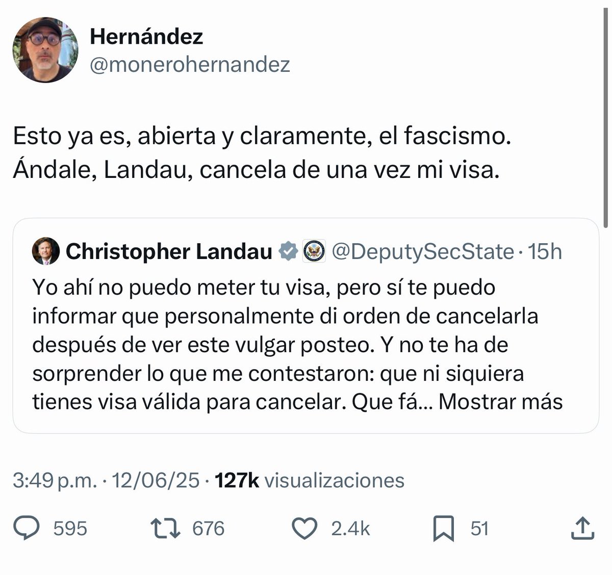 Atacan y reniegan de Estados Unidos, pero tienen visa.
¿Por qué <a href="/monerohernandez/">Hernández</a> no sale públicamente a romper su visa en pedacitos? 🤭🤣🤣🤣