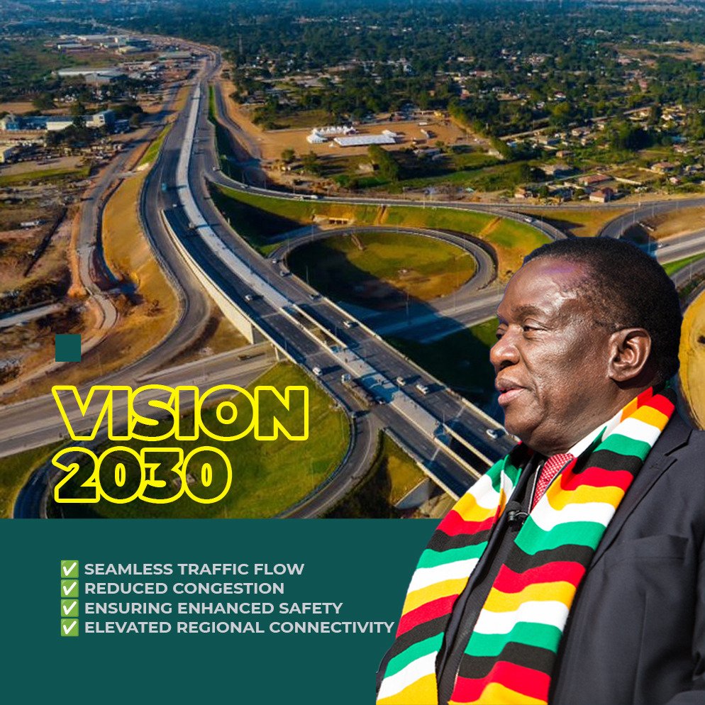 DoormanMillice1's tweet image. The Trabablas Interchange is presented as a milestone achievement contributing to this vision. Zimbabwe’s strategic national plan aims to transform the country into an upper-middle-income economy by 2030. @edmnangagwa