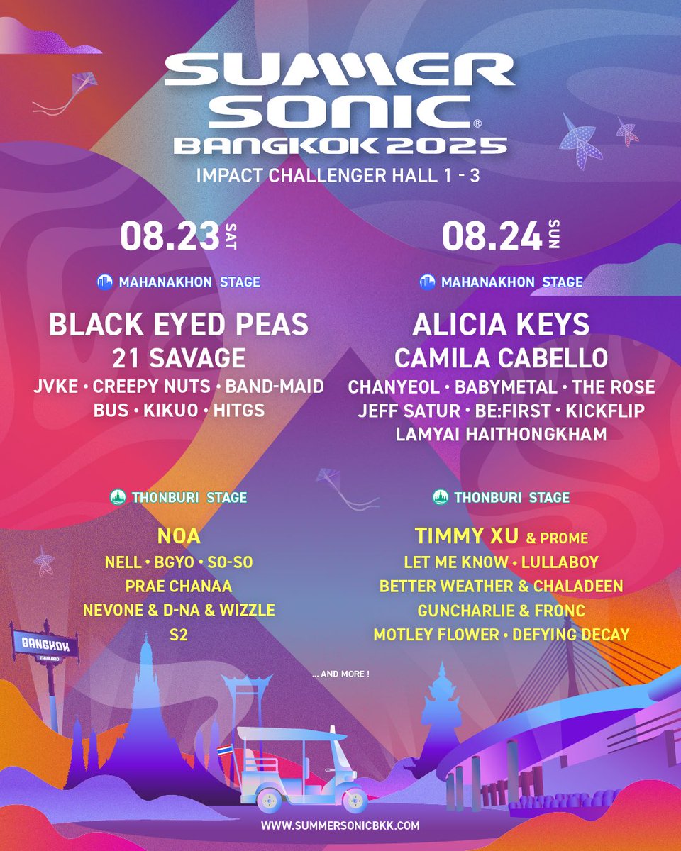 Summersonic_bkk's tweet image. ยกระดับไปอีกขั้น! Summer Sonic Bangkok จัดหนักไลน์อัปไทย-เทศเสริมทัพศิลปินปี 2025 ให้เดือดยิ่งกว่าครั้งไหน!!

หลังกระชากใจหลายแฟนด้อมให้ว้าวุ่นกันถ้วนหน้า ก็ได้เวลาของไลน์อัป 4 ที่มีศิลปินจากหลายประเทศหลากแนวเพลง มาร่วมเสริมความแข็งแกร่งให้กับทัพศิลปินที่จะขึ้นแสดงในเทศกาลดนตรี…