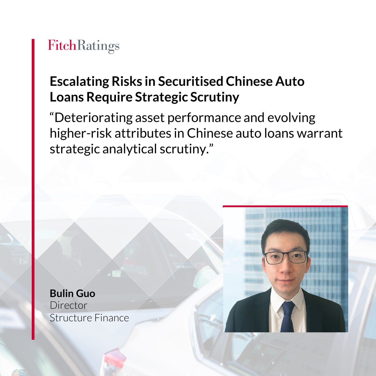 FitchRatings's tweet photo. Delinquencies and defaults in Chinese securitised auto loans have risen significantly over the past 12 months, according to Fitch Ratings’ #China Auto #ABS Index.
Learn more: https://t.co/4w7OFTQoDy
#AsiaPacific #AutoABS #StructuredFinance https://t.co/pd9fWrX6XZ
