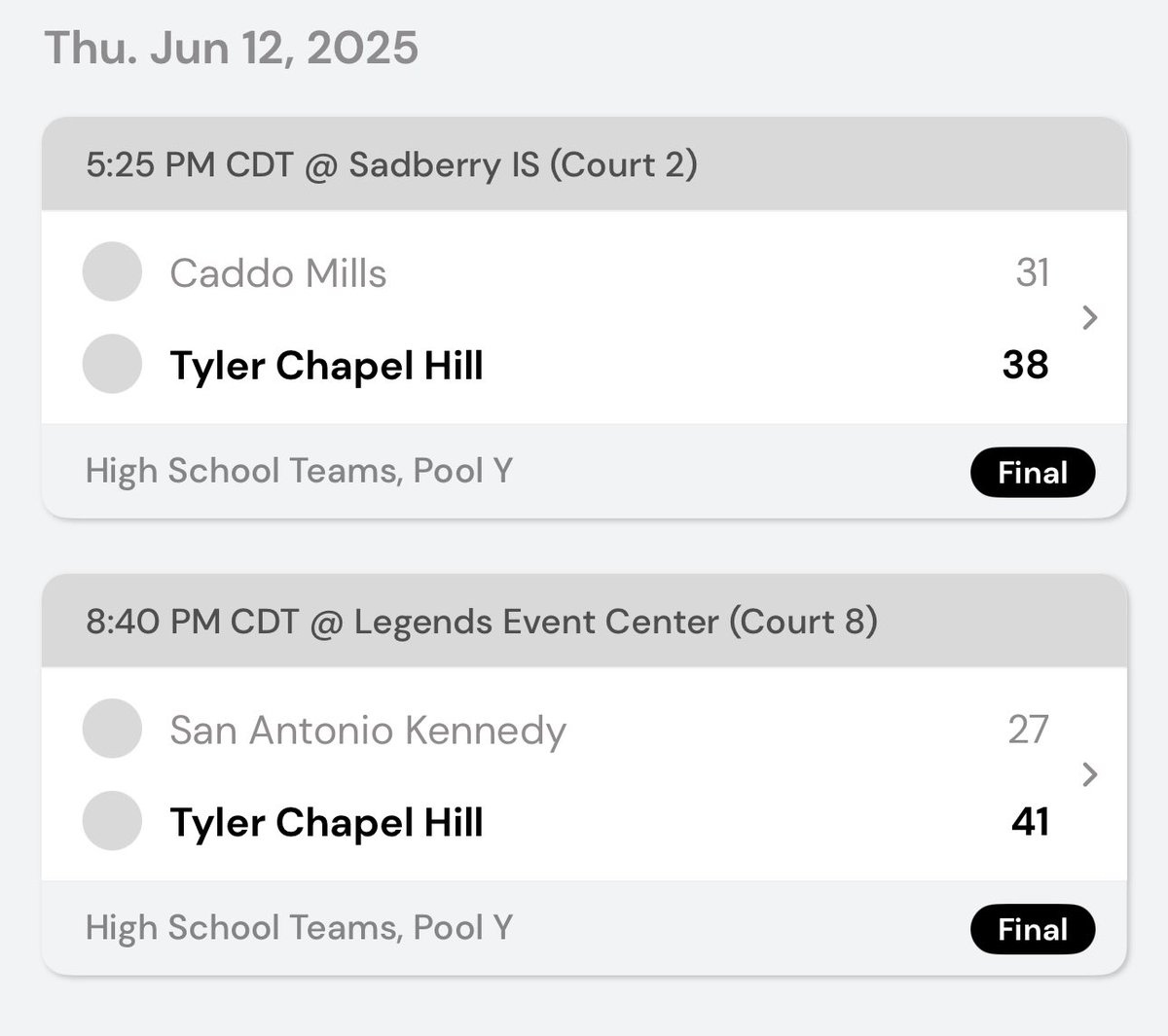 Lady Dogs go 2-0 today at the <a href="/Tabchoops/">𝙏𝘼𝘽𝘾🏀📋</a> Showcase! One more tomorrow at 12:15pm at the Legends Event Center Court 7! #TABCShowcase
<a href="/coach_triley12/">Coach Riley 🏀🏀🏀</a>
