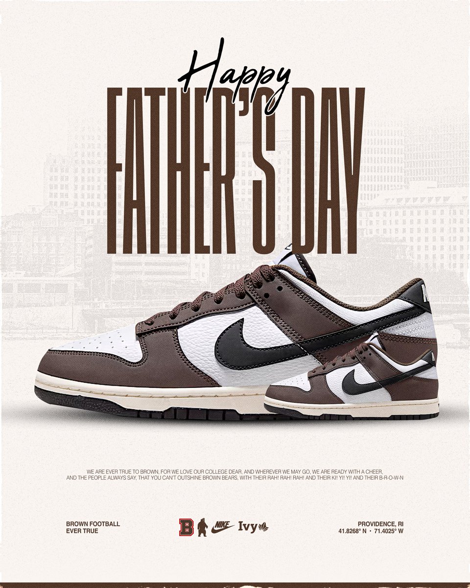 Dads, 

Kick ’em off today — not for rest, but to reflect on the walk that matters most.

Happy Father’s Day🤝 

(fine, you can fire up that grill today)

- The Brown Football Family #EverTrue