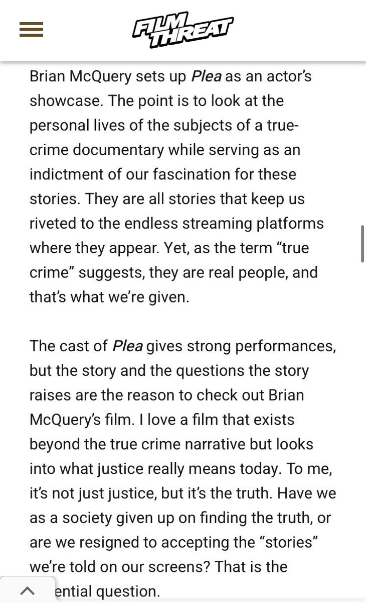 <a href="/BenJohnson2018/">Ben Johnson Jr.</a> My feature film, <a href="/PleaFilm/">PleaFilm</a>, is available on Amazon Prime, TUBI, Fawesome, Hoopla

It received 10 awards &amp; 11 nominations at 2023 film festivals.

7.5/10 review on Film Threat

And high praise from legendary producer Gale Anne Hurd!

<a href="/BayViewEnt1/">BayView Entertainment</a> 
#pleafilm
#SupportIndieFilm