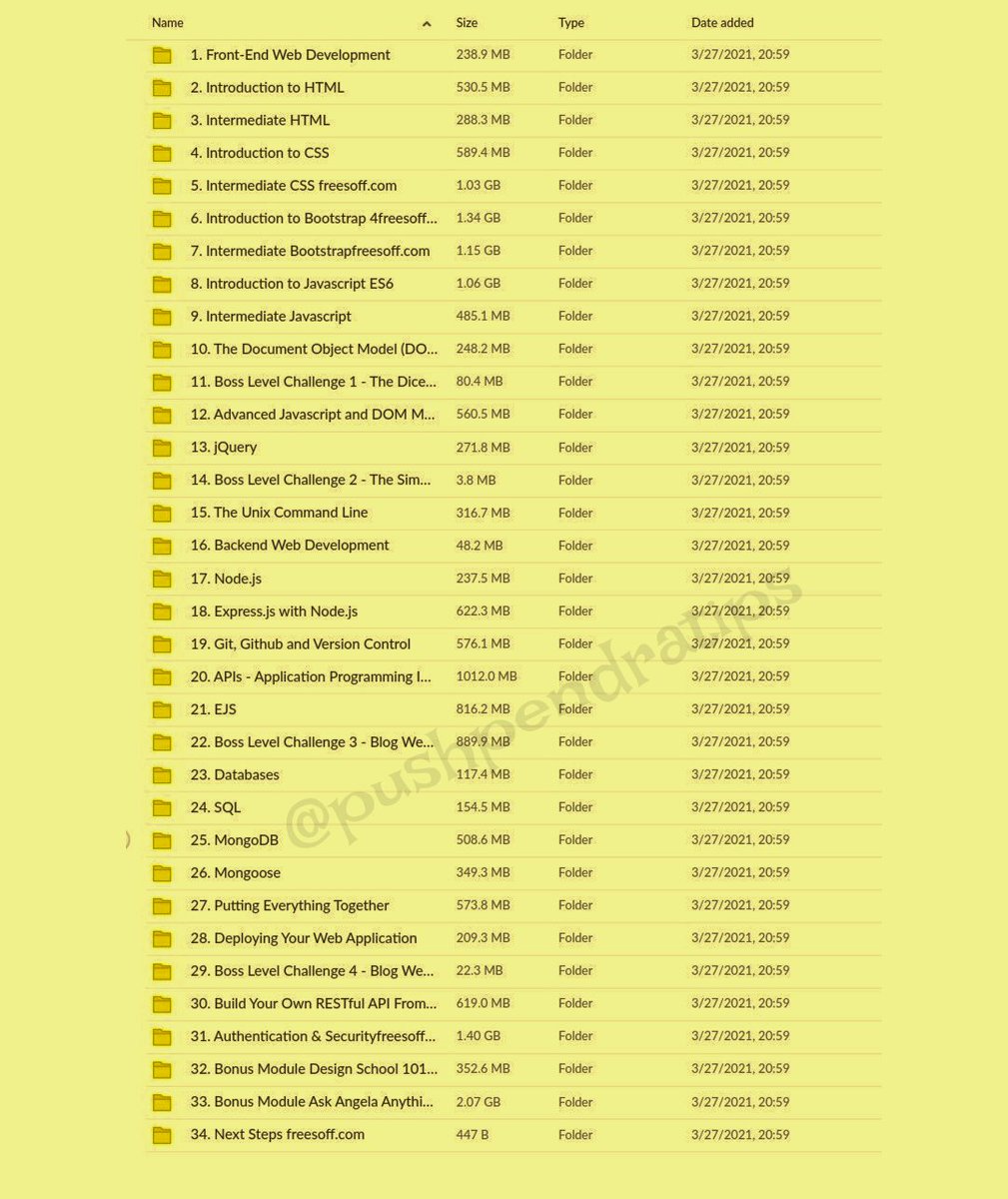 pushpendratips's tweet image. Full Stack Web Development Courses For Free:
💻 HTML, 
🎨 CSS,
⚡ JavaScript,
⚛️ React,
💡 jQuery, 
🐙 Git &amp;amp; GitHub,
🌐 APIs, 
⚙️ Node.js,
🗄️ SQL, and more.

To get it, just:
👍 Like &amp;amp; 🔁 Retweet
💬 Comment &quot;Web&quot;
✅ MUST be Following (so that I can DM)