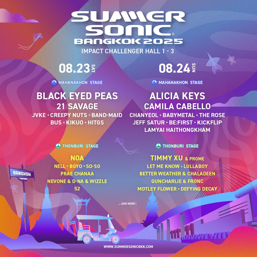 【新品・未使用】SUMMER SONIC BANGKOK 2025 公式T白M SUMMER SONIC BANGKOK 第4弾アーティスト発表！ サマソニバンコクの