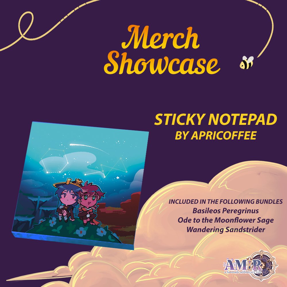 SethoscaraZine's tweet photo. ⏳☔️ MERCH SHOWCASE

Dear Travelers,
Today we're showing our last merch item!

Write your thoughts down in the stars on this sticky notepad by @Apricoffeee!

This is included in:
❖ EARLYBIRD BUNDLE
❖ FULL BUNDLE
❖ FLAT BUNDLE https://t.co/d24gTkvLyE