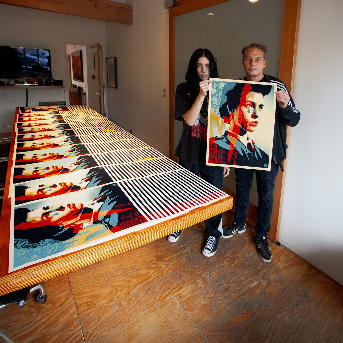 Shepard Fairey (@obeygiant) on Twitter photo Iโve talked to God, and they told me they want abortions free and legal. - <a href="/nadyariot/">Nadya Tolokonnikova</a>
GOD SAVE ABORTION Screenprint in collaboration with <a href="/nadyariot/">Nadya Tolokonnikova</a> with proceeds benefitting <a href="/PPFA/">Planned Parenthood</a> is available now. Read more about the print and collaboration here: obeygiant.com/?id=95110 Iโve talked to God, and they told me they want abortions free and legal. - <a href="/nadyariot/">Nadya Tolokonnikova</a>
GOD SAVE ABORTION Screenprint in collaboration with <a href="/nadyariot/">Nadya Tolokonnikova</a> with proceeds benefitting <a href="/PPFA/">Planned Parenthood</a> is available now. Read more about the print and collaboration here: obeygiant.com/?id=95110