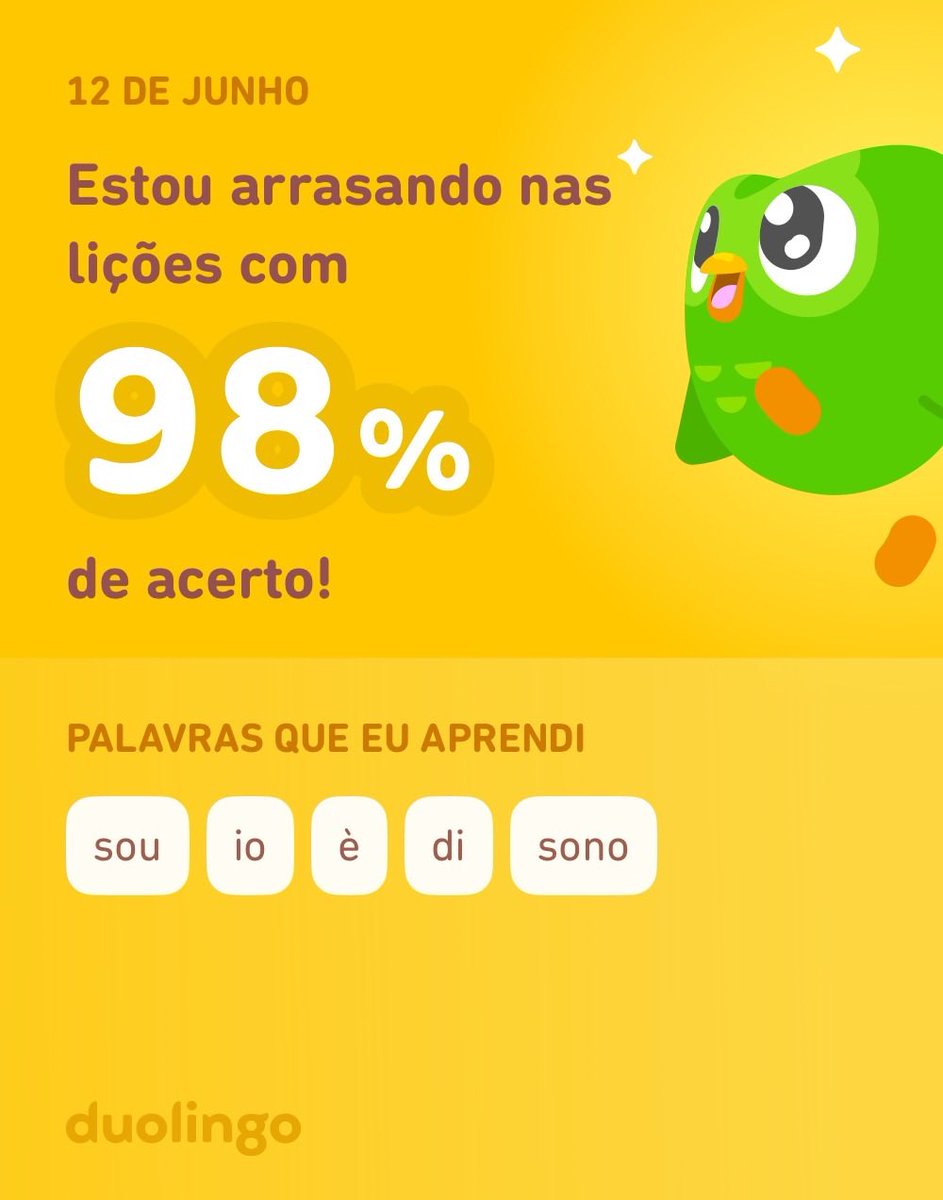 AriadneFlopes's tweet photo. Estou aprendendo italiano no Duolingo! É grátis, divertido e eficaz. https://t.co/Pxpwuiuaho