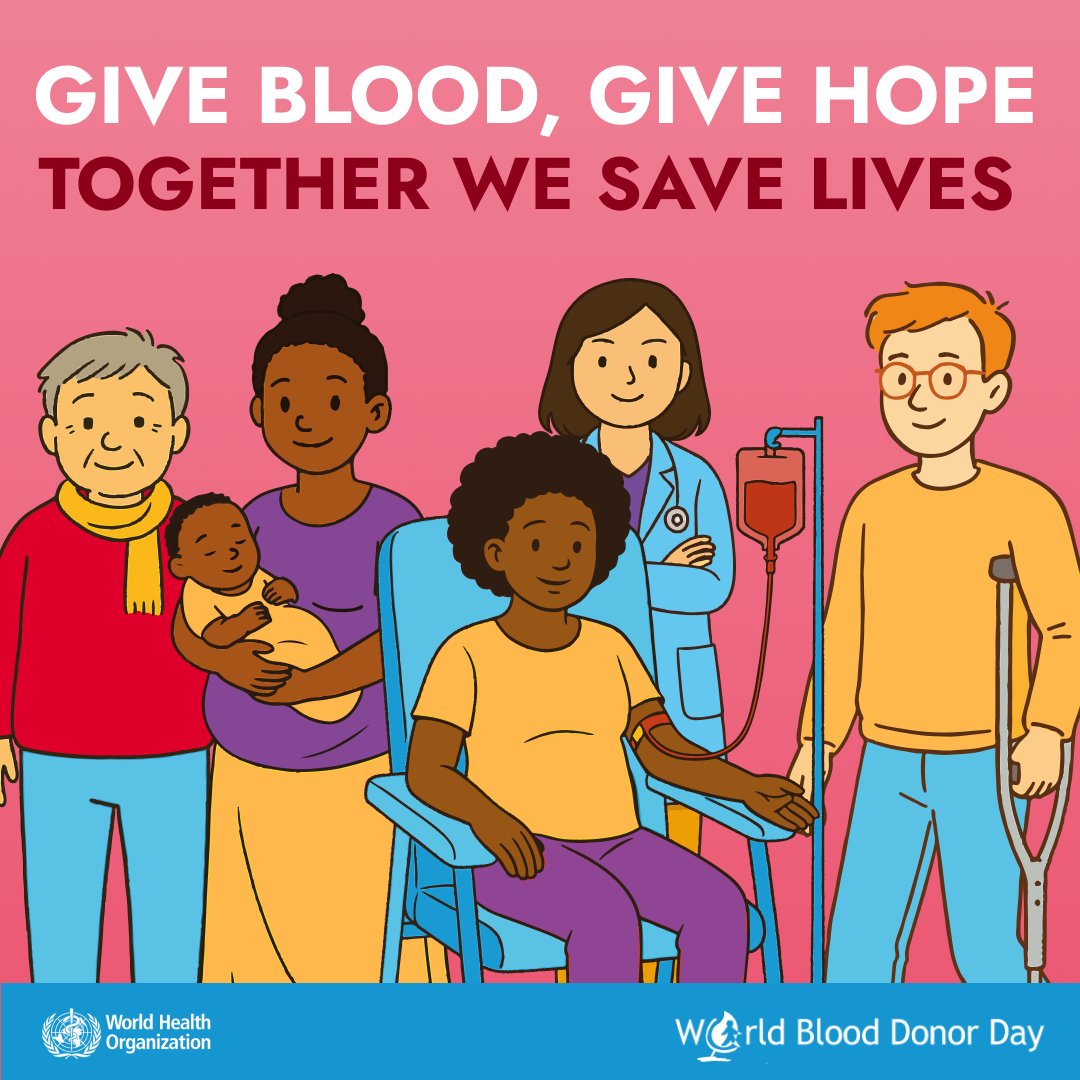 Tomorrow is #WorldBloodDonorDay. Giving blood is a simple act of solidarity with a life-saving impact.

Thank you to all donors - past, present and future.

Check if you can donate: ow.ly/f1mm50W1l3N