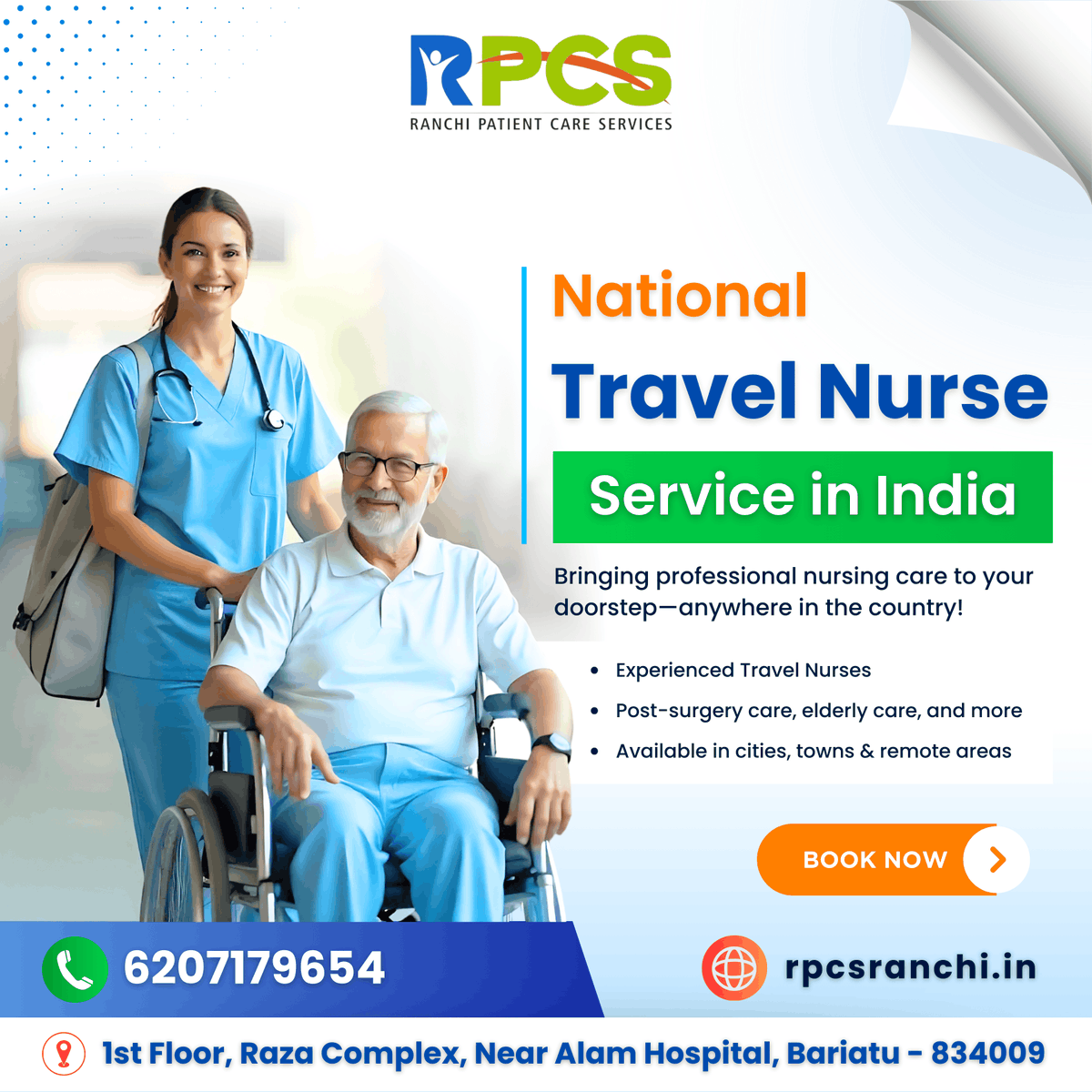 MDwaris35976090's tweet image. 🌍 Need Professional Nursing Care Anywhere in India?

📞 Call Now: 6207179654
🌐 Visit: rpcsranchi.in
📍 1st Floor, Raza Complex, Near Alam Hospital, Bariatu – 834009

#TravelNurse #HomeCareIndia #RPCS #NursingServices #ElderlyCare #HealthcareAtHome #NurseOnCall
