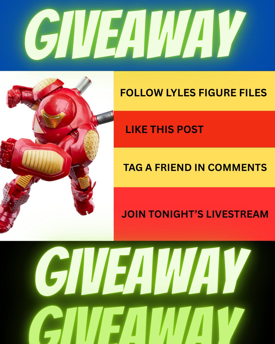 LylesMovieFiles's tweet image. Still time to get in on the fun and get a free Marvel Legends Hulkbuster Iron Man on tonight&apos;s live.