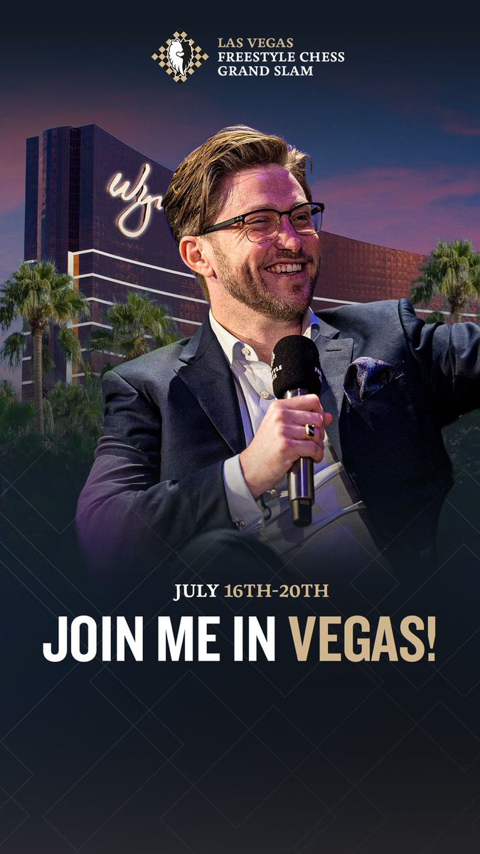 JamesDash's tweet image. Tickets are live for the Vegas @chess_freestyle event!! July 16-20th
Come join me for the next leg of the 2025 Grand Slam 💜
tixr.com/pr/thejamesdas…