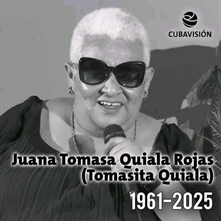 El pueblo cubano lamenta la partida física de Tomasita Quiala 
Vuela alto Tomasita 
#CubaEsCultura 
#CubaEsAmor